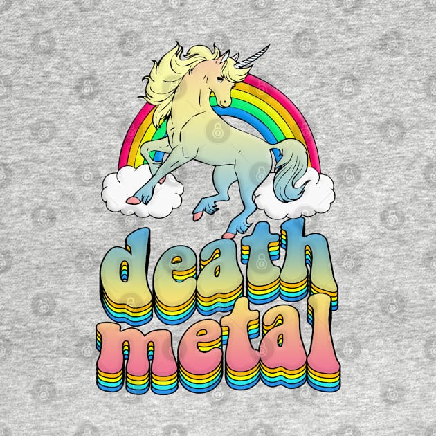 Death Metal Unicorn Rainbow Graphic Design Logo by DankFutura